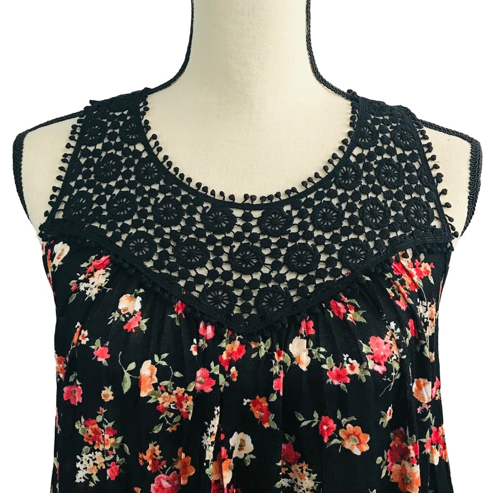 Stylebook Black & Orange Floral Lace Tank Top - Picture 2 of 4